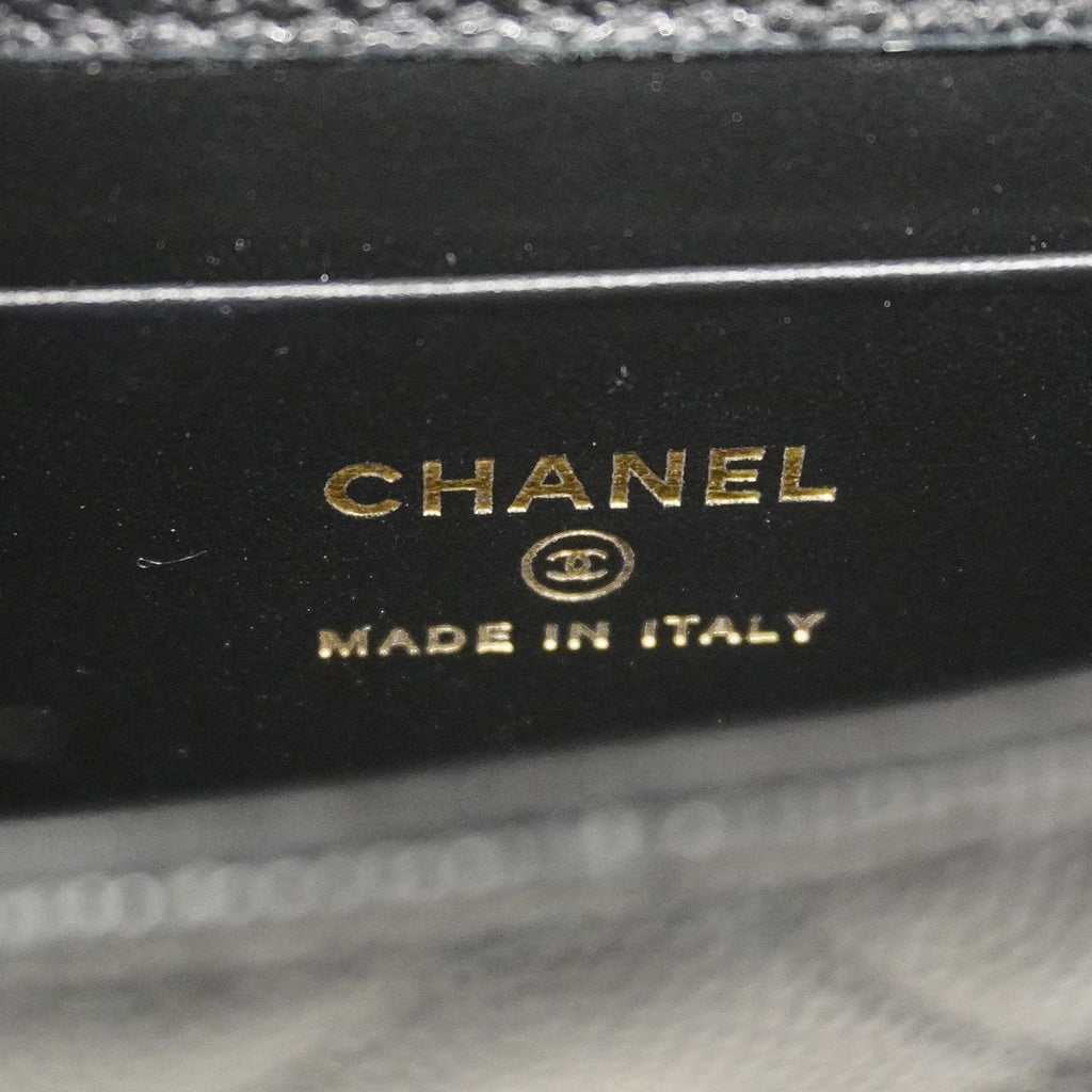 Chanel Handbag Mini Quilted Coco Handle Caviar Leather Black Champagne Gold — view 5