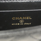 Chanel Handbag Mini Quilted Coco Handle Caviar Leather Black Champagne Gold — view 5