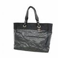 Chanel Tote Paris Biarritz Canvas Black Silver