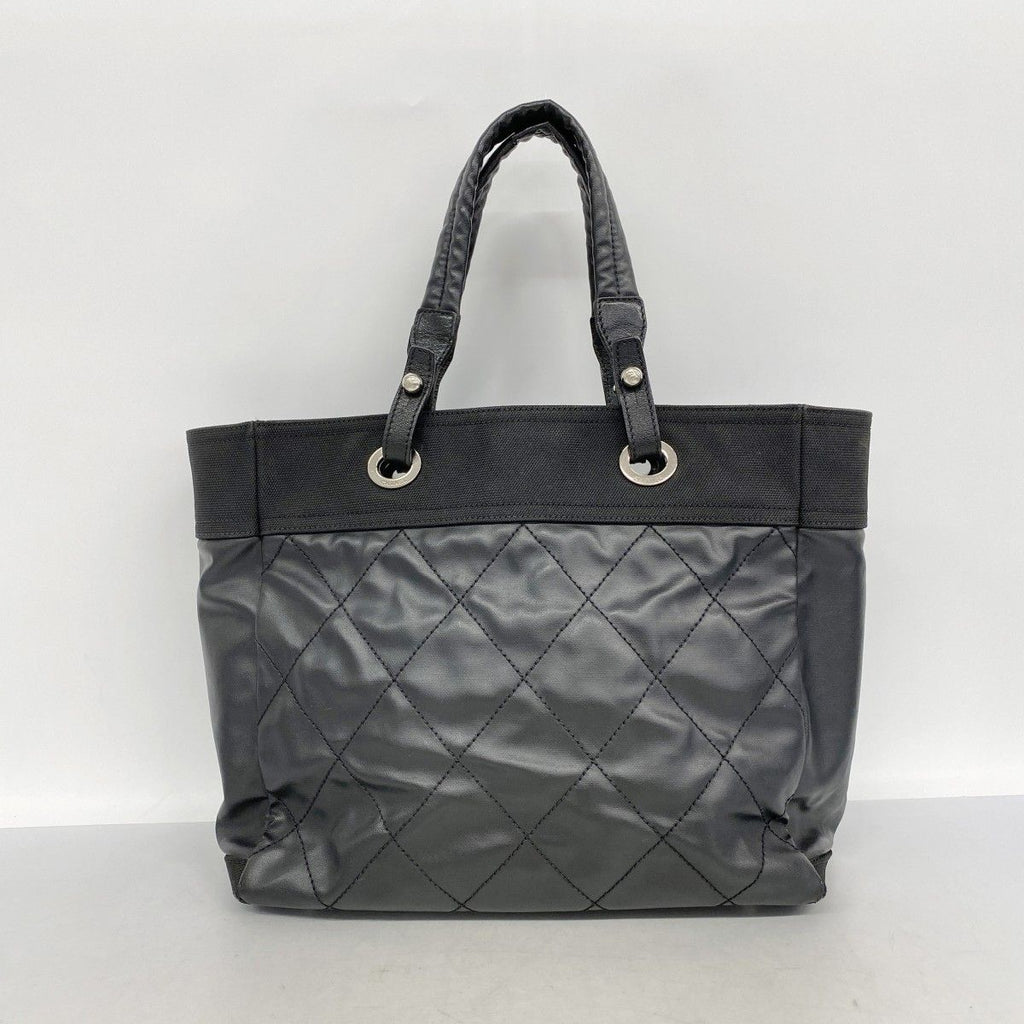 Chanel Tote Paris Biarritz Canvas Black Silver — view 9