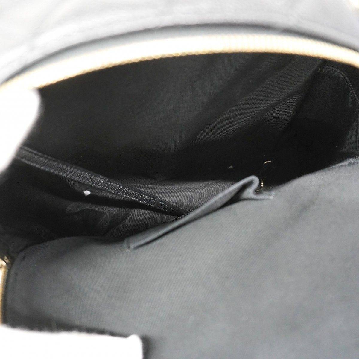 Chanel Backpack Quilted Caviar Leather Black Champagne Gold — view 4