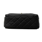 Chanel Backpack Quilted Caviar Leather Black Champagne Gold — view 3