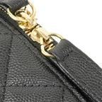 Chanel Backpack Quilted Caviar Leather Black Champagne Gold — view 8