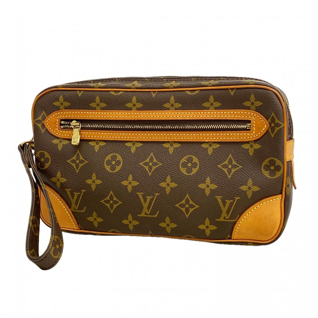 Louis Vuitton Clutch Monogram Marly Dragonne GM Brown