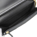 Chanel Shoulder Wallet 2.55 Quilted Lambskin Black Gold Silver Handbag — view 4