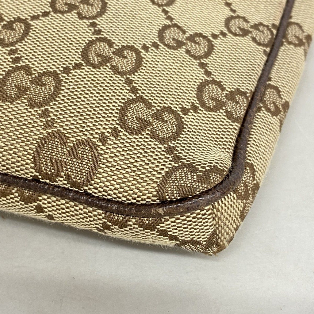 Gucci Shoulder Bag GG Canvas Sherry Line Brown Silver — view 7
