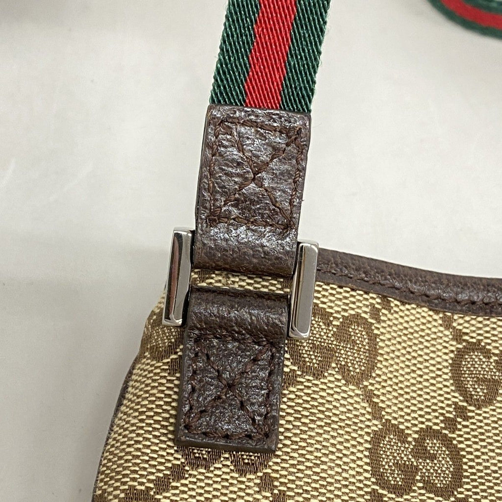 Gucci Shoulder Bag GG Canvas Sherry Line Brown Silver — view 8