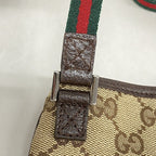 Gucci Shoulder Bag GG Canvas Sherry Line Brown Silver — view 8