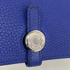 Hermes Wallet Dogon GM Togo Blue Electric Silver — view 8