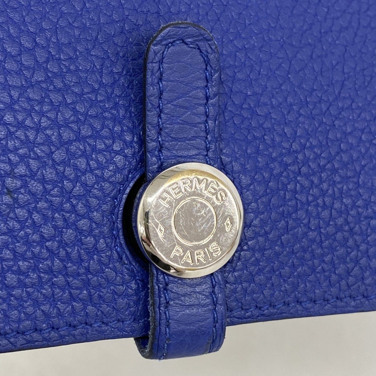 Hermes Wallet Dogon GM Togo Blue Electric Silver — view 8