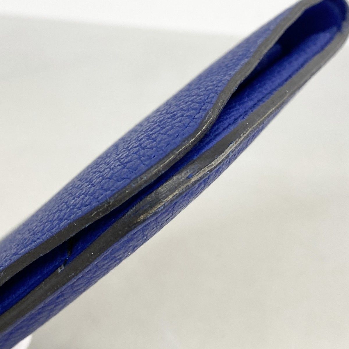 Hermes Wallet Dogon GM Togo Blue Electric Silver — view 7
