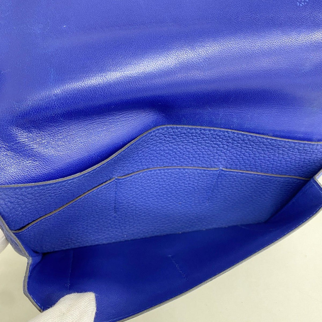 Hermes Wallet Dogon GM Togo Blue Electric Silver — view 3