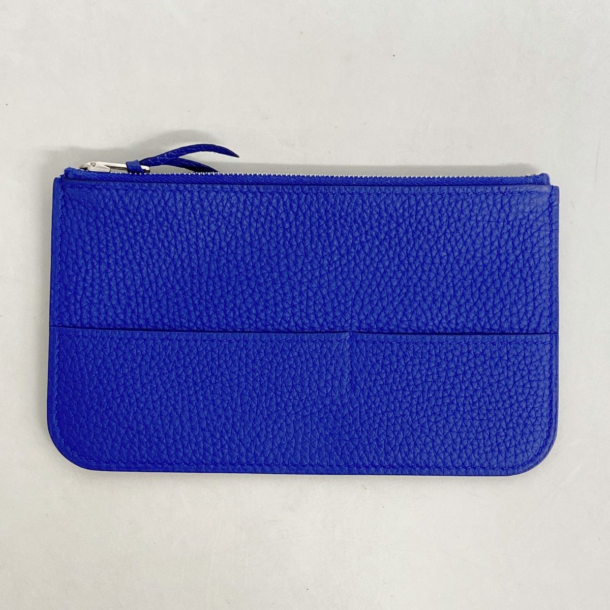 Hermes Wallet Dogon GM Togo Blue Electric Silver — view 9