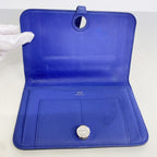 Hermes Wallet Dogon GM Togo Blue Electric Silver — view 5