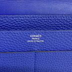 Hermes Wallet Dogon GM Togo Blue Electric Silver — view 4