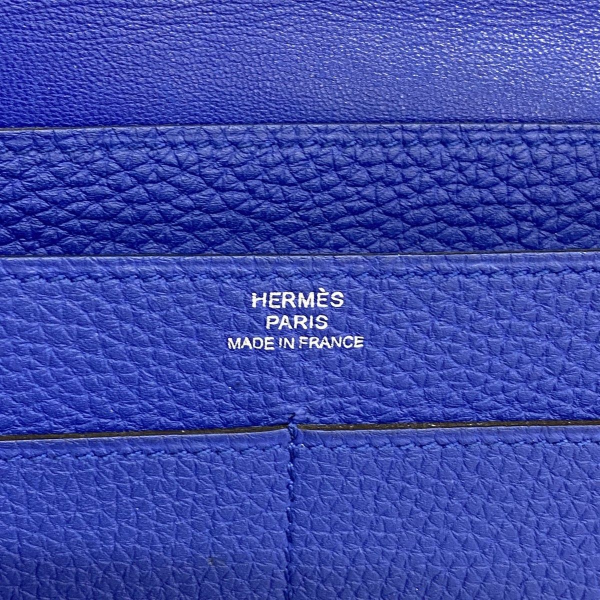 Hermes Wallet Dogon GM Togo Blue Electric Silver — view 4