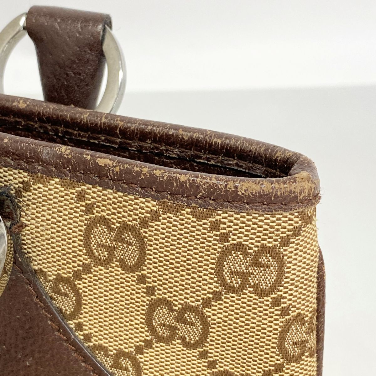 Gucci Handbag GG Canvas Brown Silver — view 6