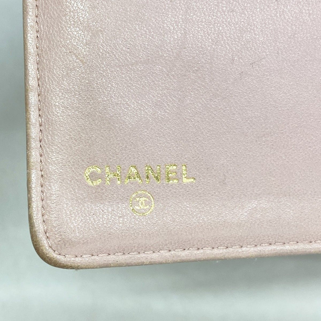Chanel Wallet Wild Stitch Lambskin Pink Champagne Gold — view 4