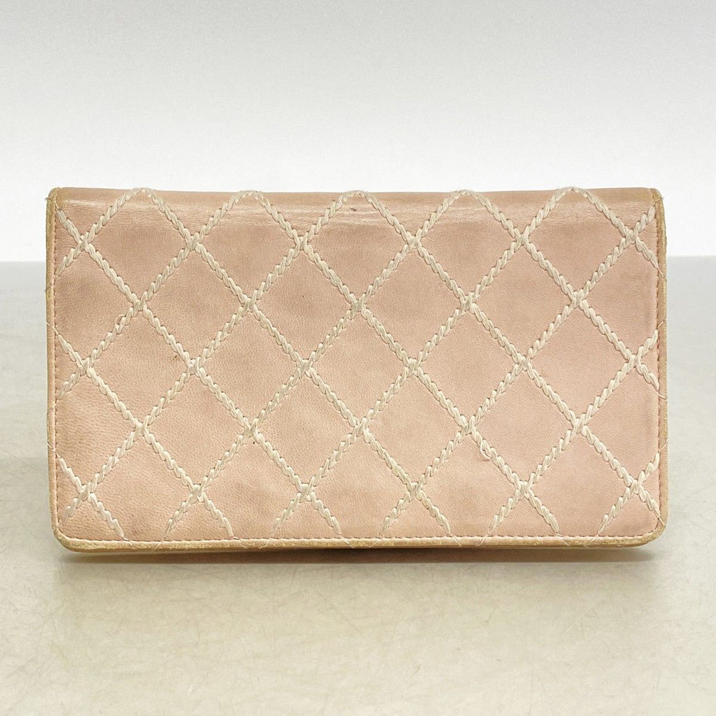 Chanel Wallet Wild Stitch Lambskin Pink Champagne Gold — view 9