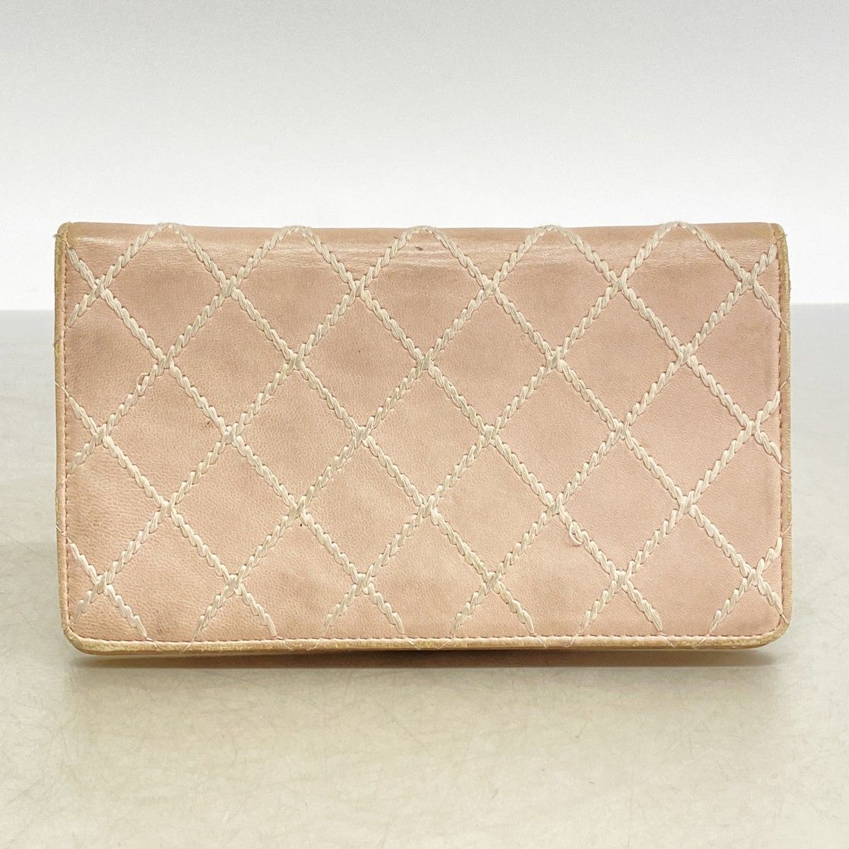 Chanel Wallet Wild Stitch Lambskin Pink Champagne Gold — view 9