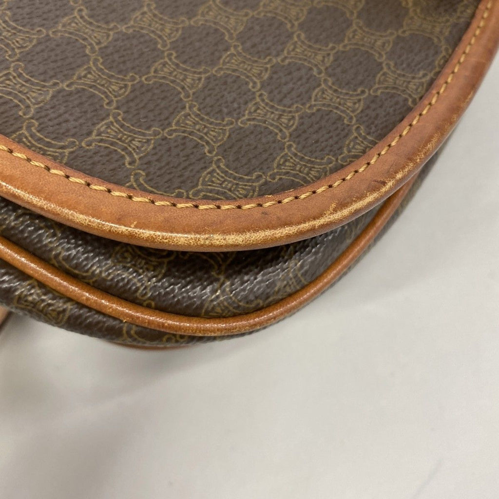Celine Shoulder Bag Macadam Brown Gold — view 6