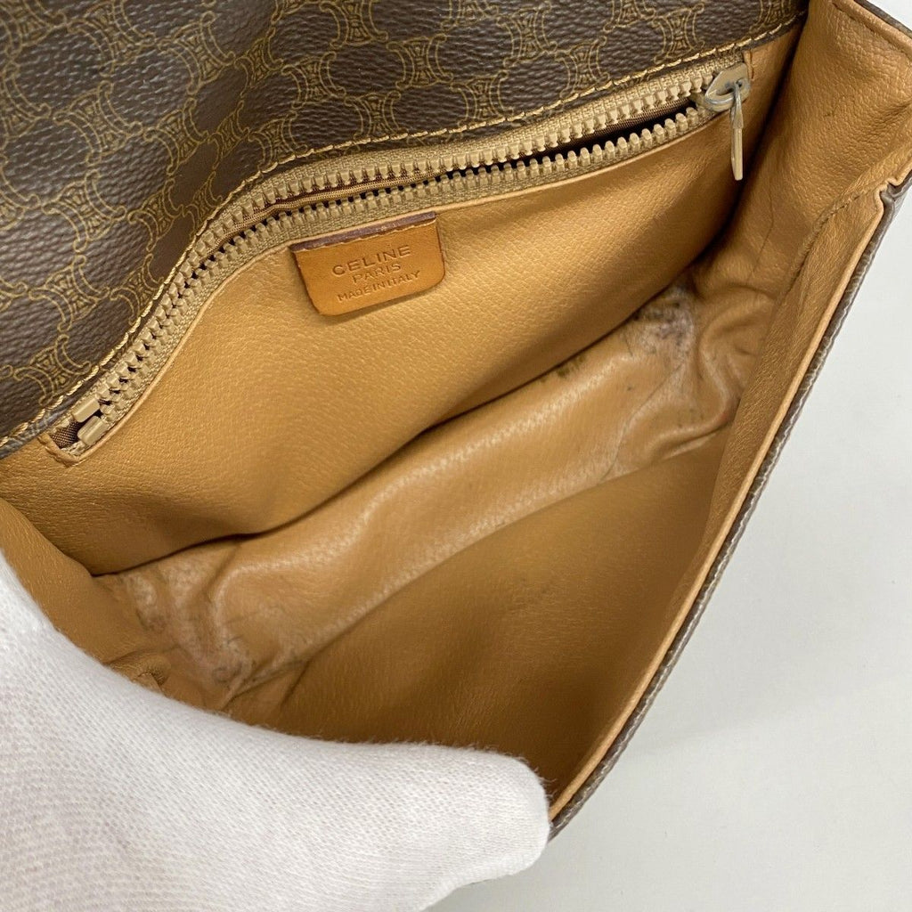 Celine Shoulder Bag Macadam Brown Gold — view 4
