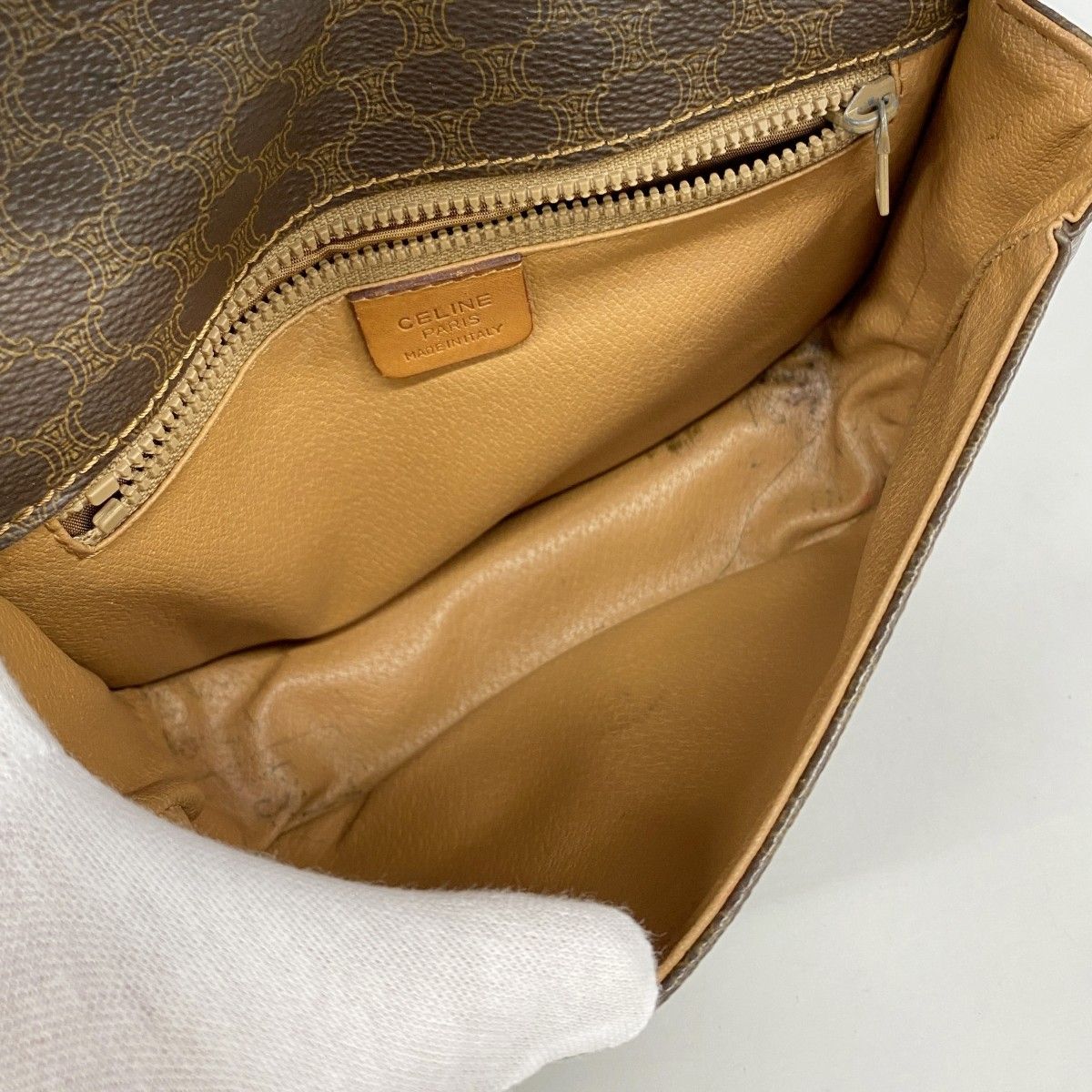 Celine Shoulder Bag Macadam Brown Gold — view 4