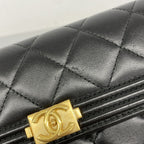 Chanel Wallet Boy Lambskin Black Gold — view 6