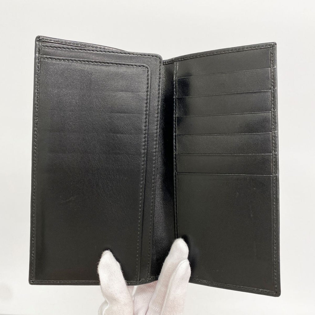 Gucci Long Bill Holder Sherry Line Leather Black Silver Wallet — view 3