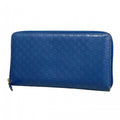 Gucci Wallet Micro Guccissima Leather Blue Silver