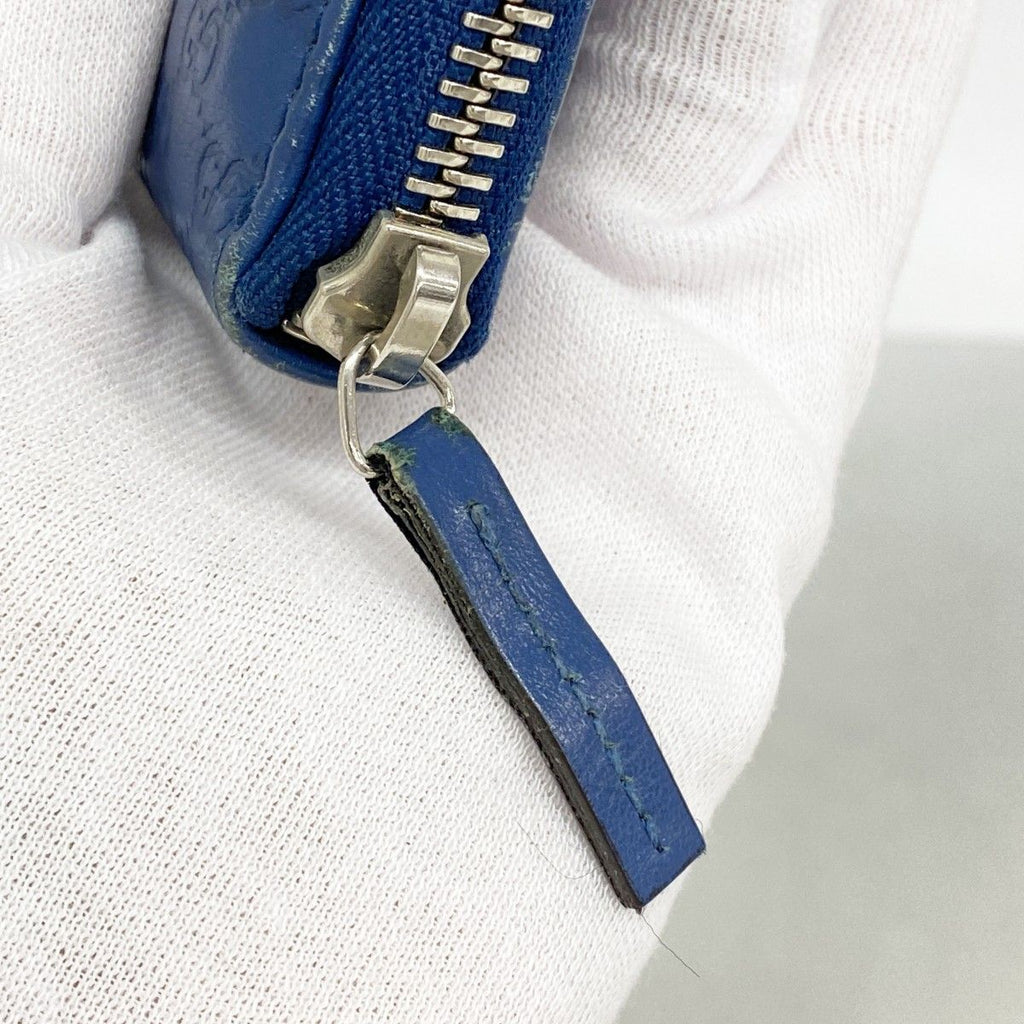Gucci Wallet Micro Guccissima Leather Blue Silver — view 7