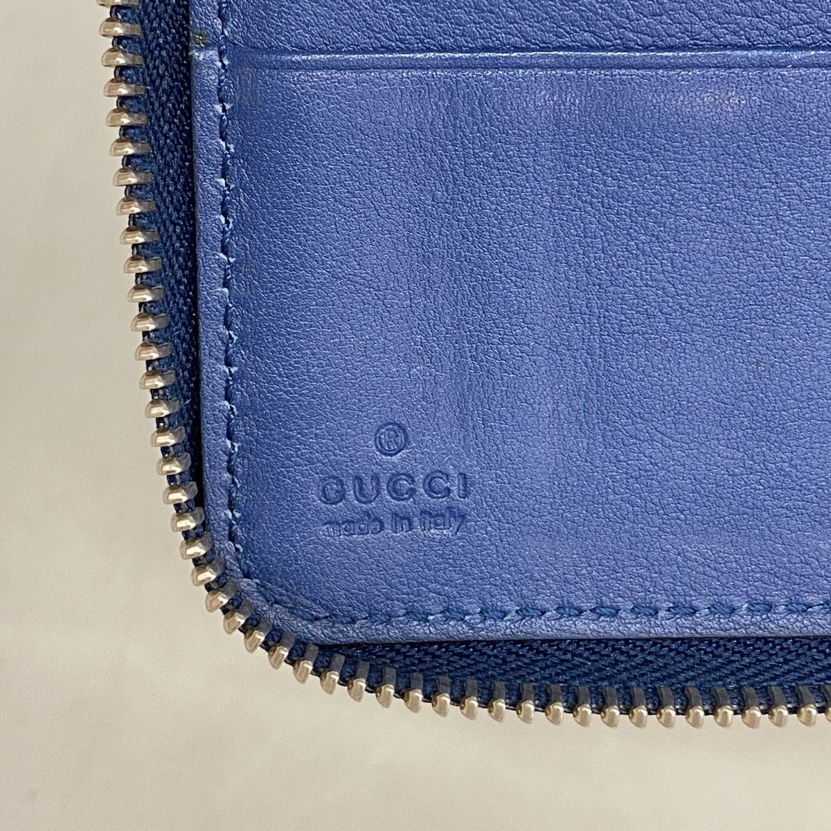 Gucci Wallet Micro Guccissima Leather Blue Silver — view 4