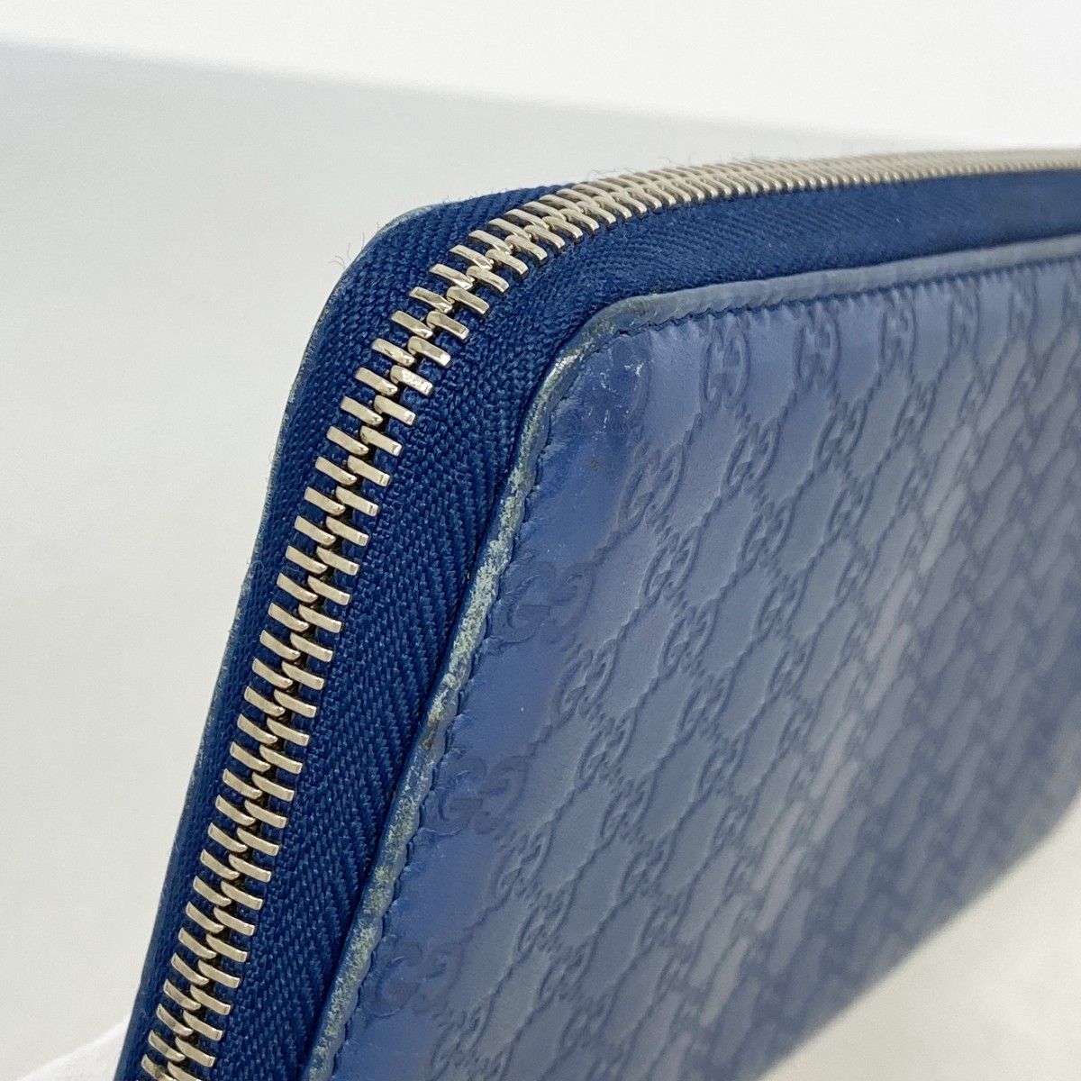 Gucci Wallet Micro Guccissima Leather Blue Silver — view 6
