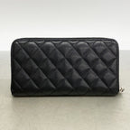 Chanel Wallet Quilted Caviar Leather Black Silver — view 5