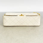 Chanel Shoulder Bag Quilted Lambskin White Gold — view 3