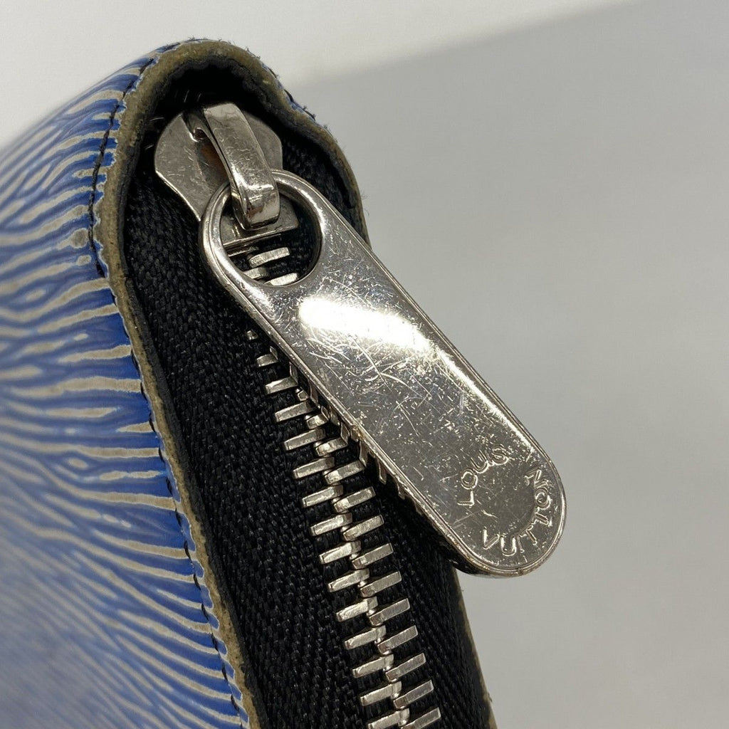 Louis Vuitton Wallet Epi Denim Zippy Blue Silver — view 8