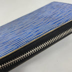 Louis Vuitton Wallet Epi Denim Zippy Blue Silver — view 7