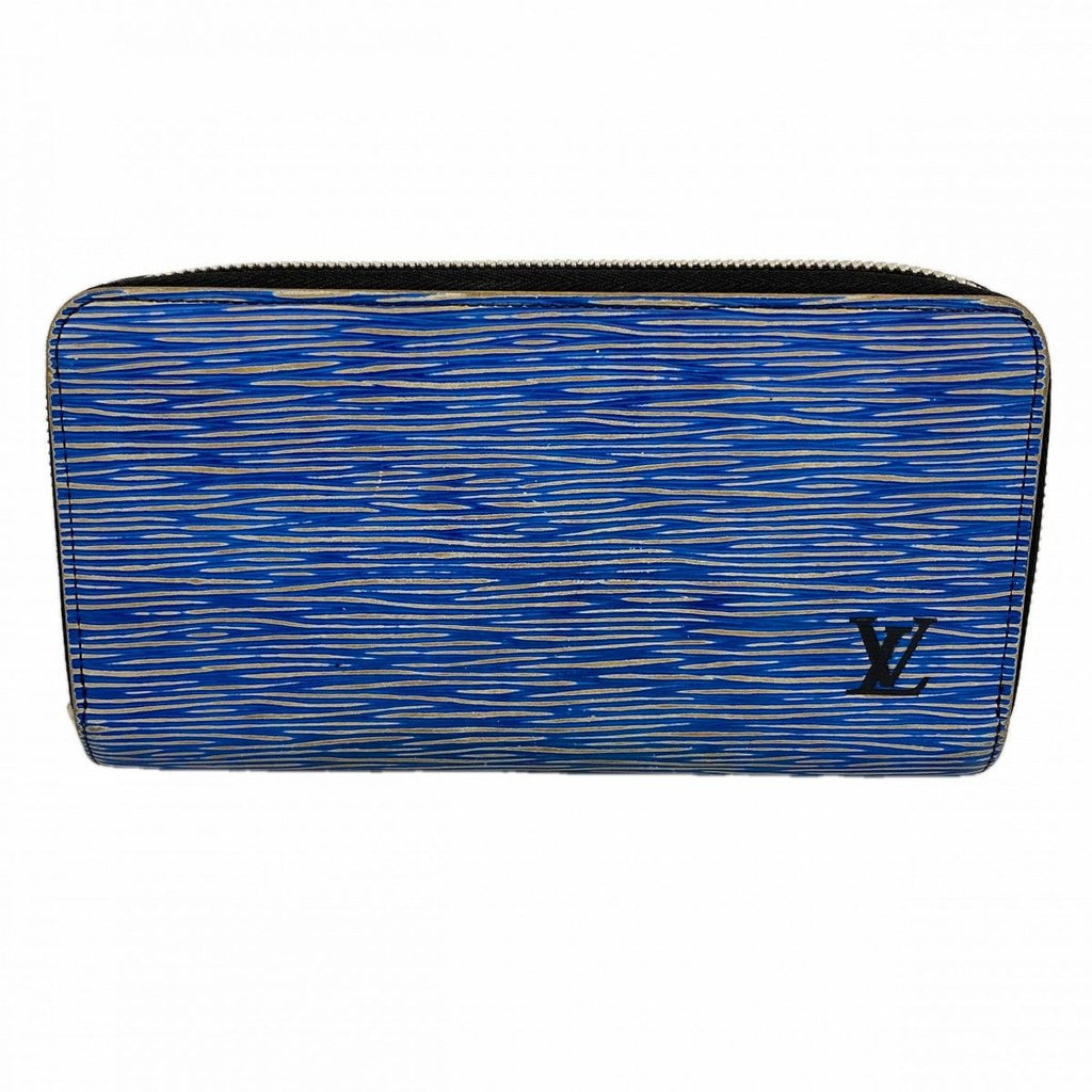 Louis Vuitton Wallet Epi Denim Zippy Blue Silver