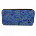 Louis Vuitton Wallet Epi Denim Zippy Blue Silver