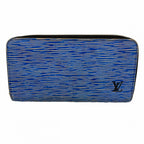 Louis Vuitton Wallet Epi Denim Zippy Blue Silver