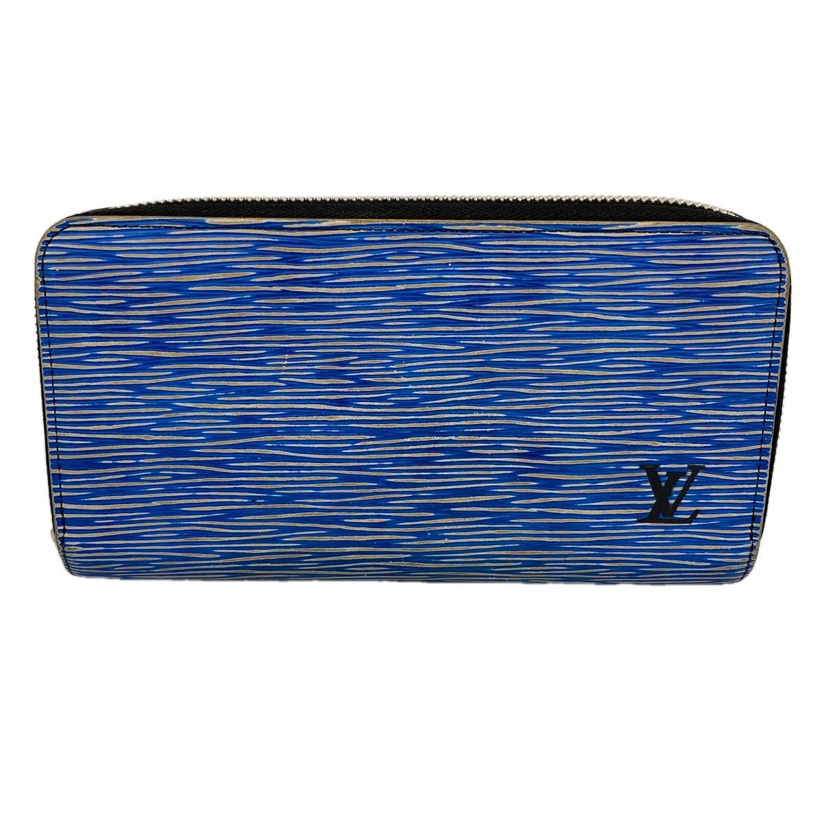 Louis Vuitton Wallet Epi Denim Zippy Blue Silver