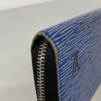 Louis Vuitton Wallet Epi Denim Zippy Blue Silver — view 6