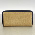 Gucci Wallet Horsebit Canvas Navy Beige Gold — view 8
