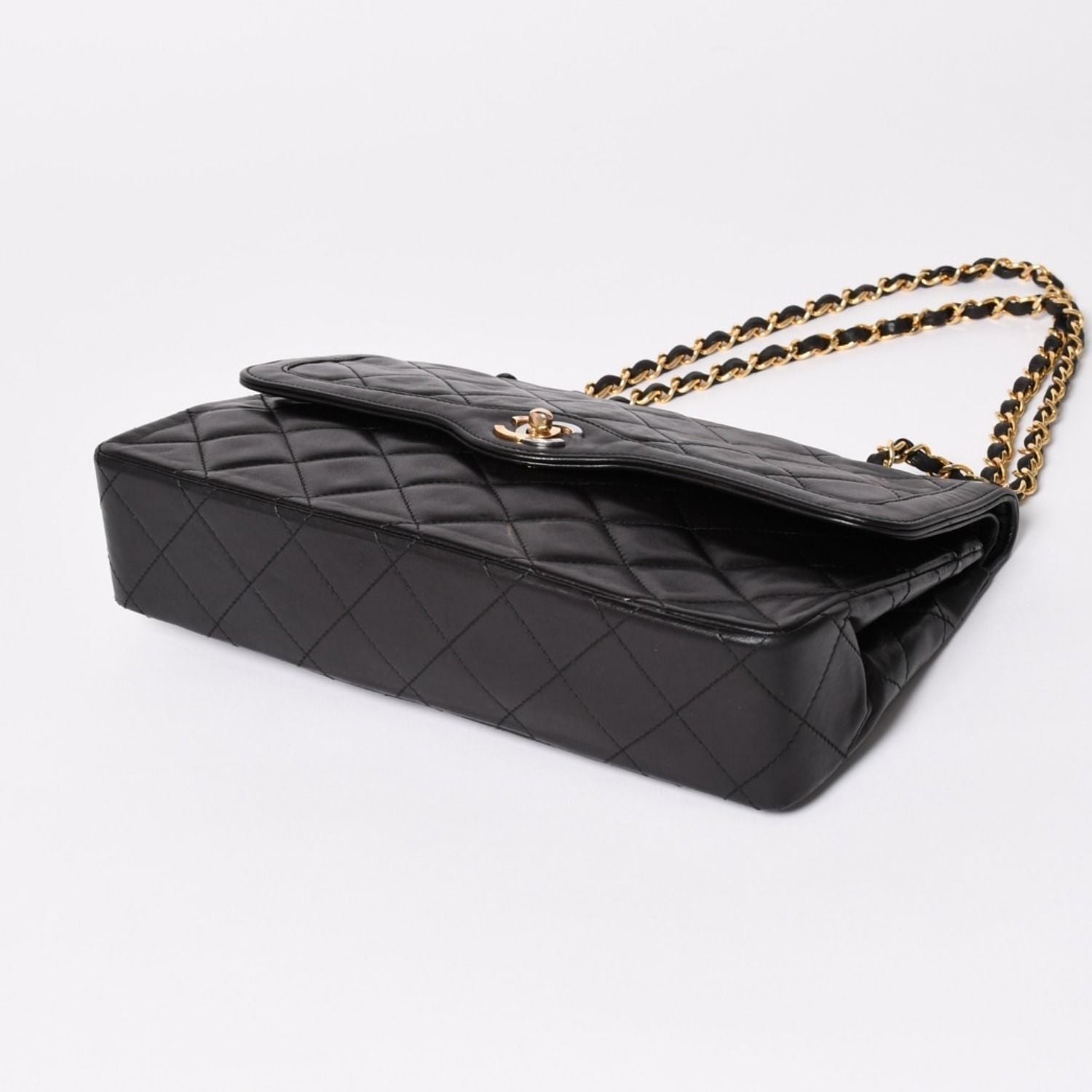 Chanel Quilted Double Flap Chain Shoulder Bag Limited Edition CC Logo Lambskin — view 7