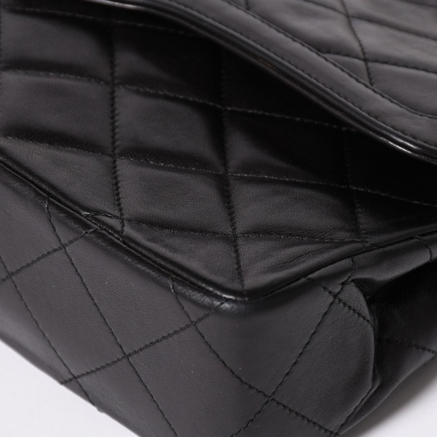Chanel Quilted Double Flap Chain Shoulder Bag Limited Edition CC Logo Lambskin — view 8