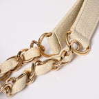 Chanel Petit Timeless Tote Bag Quilted Caviar Leather Light Beige CC Logo — view 5