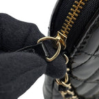 Chanel Chain Shoulder Bag CC Logo Quilted Patent 2-Way Black — view 8