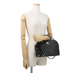 Chanel Chain Shoulder Bag CC Logo Quilted Patent 2-Way Black — view 4
