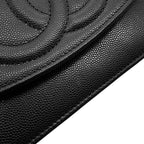 Chanel Chain Wallet CC Logo Caviar Leather Black — view 8