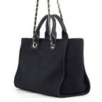 Chanel Tote Deauville CC Logo Small Shopping Canvas 2-Way Black — view 2